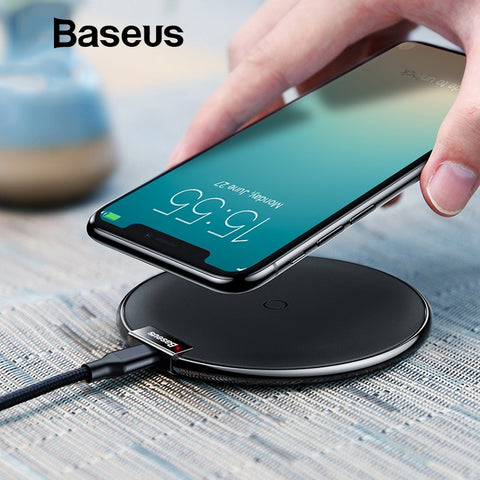 Baseus Leather Wireless Charger For iPhone X/XS Max XR Samsung S9 S9+ Note 9 8 Fast wireless charger QI Wireless Charging Pad