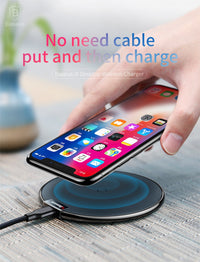 Baseus Leather Wireless Charger For iPhone X/XS Max XR Samsung S9 S9+ Note 9 8 Fast wireless charger QI Wireless Charging Pad
