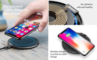 Baseus Leather Wireless Charger For iPhone X/XS Max XR Samsung S9 S9+ Note 9 8 Fast wireless charger QI Wireless Charging Pad
