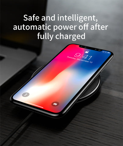 Baseus Leather Wireless Charger For iPhone X/XS Max XR Samsung S9 S9+ Note 9 8 Fast wireless charger QI Wireless Charging Pad
